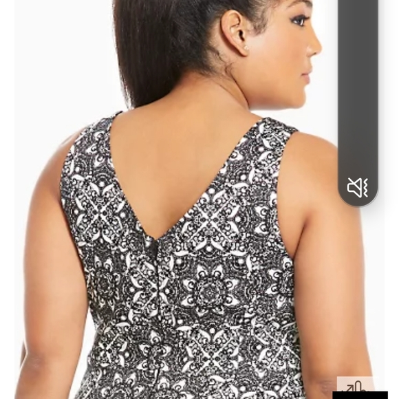 Torrid Sleeveless Lace Print Peplum Top - Picture 7 of 10